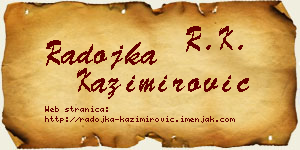 Radojka Kazimirović vizit kartica